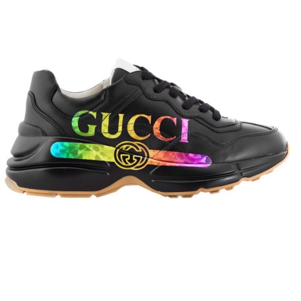 GUCCI Rhyton Leather Chunky Sneaker - Picture 1 of 3